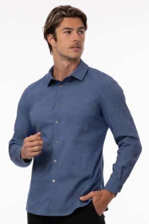 Seville shirt SES02-BLU stretch bediening hotel kwaliteit 1