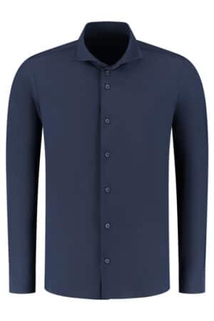 Heren blouse Hotel navy travelstof 1