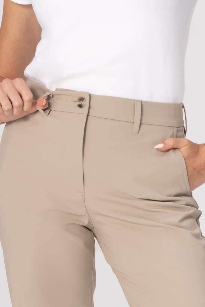 Chino stretch travelstof dames broek pec04w-khaki 1