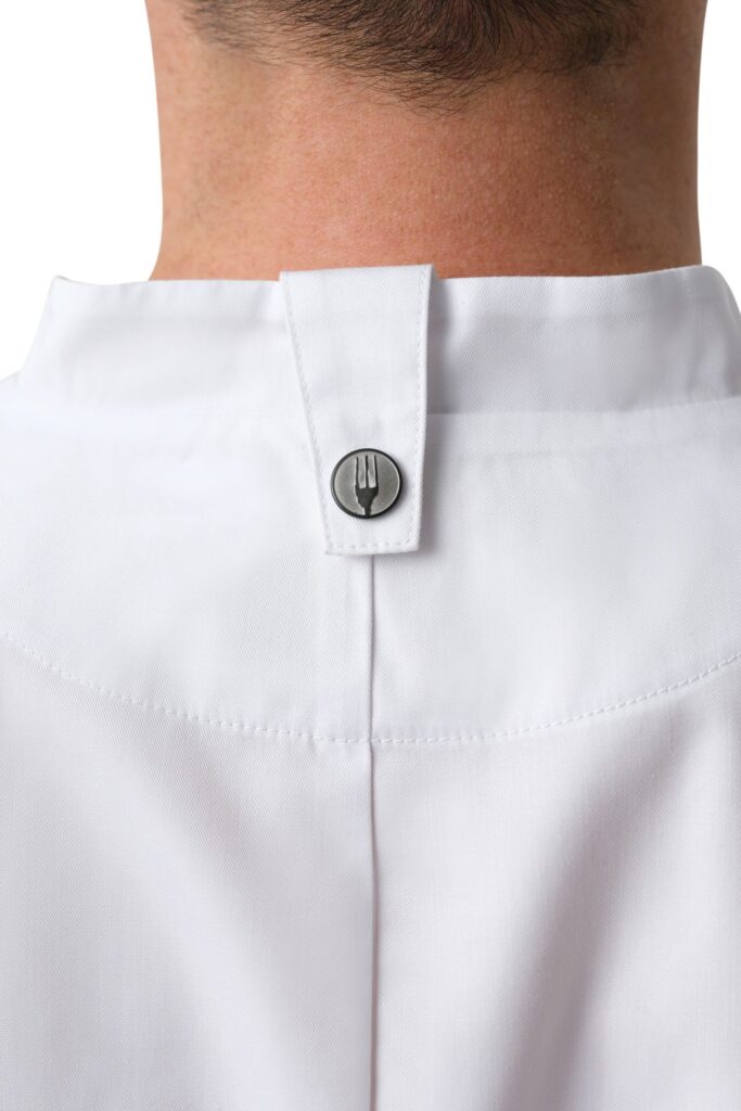 cbn03-wht_koksbuis wit korte mouw knoop